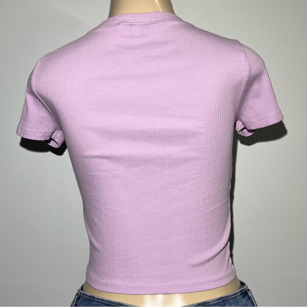H&M Lavender Ribbed Crop Top - Picture 2 of 3